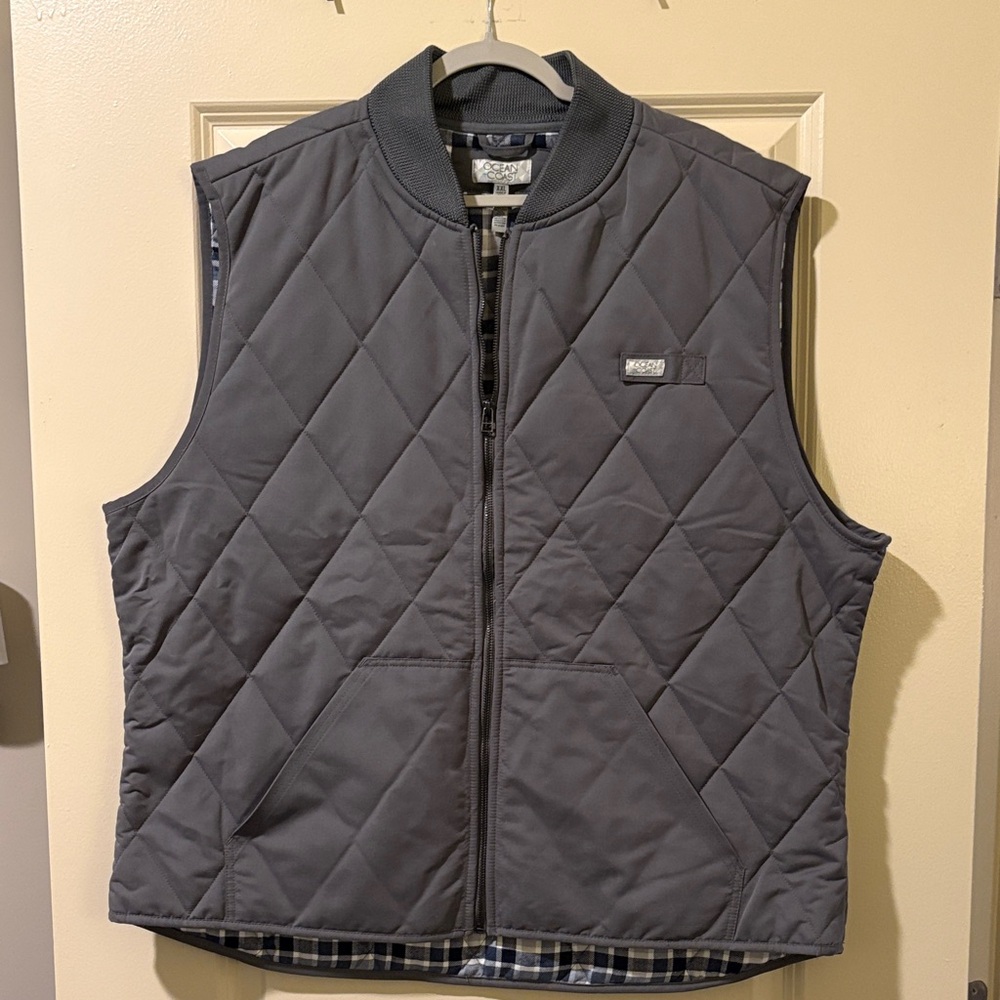 Men's Gray Quilted Vest